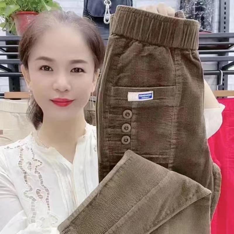 2023 Spring Women's High Waist Corduroy Harem Pants - Slimming, Versatile, Thickened Design