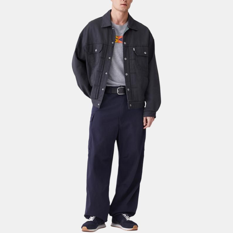 Levis Silver Label Solid Color Comfortable Loose Fit Long Sleeve Jacket Men Jacket Smoke-Gray A7306-0001