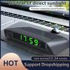 Tragbare Solar-Autodigital-LCD-Uhr & Temperaturanzeige Auto-Armaturenbrett-Uhren Hintergrundbeleuchtung Elektronischer Bildschirm Temperaturuhr