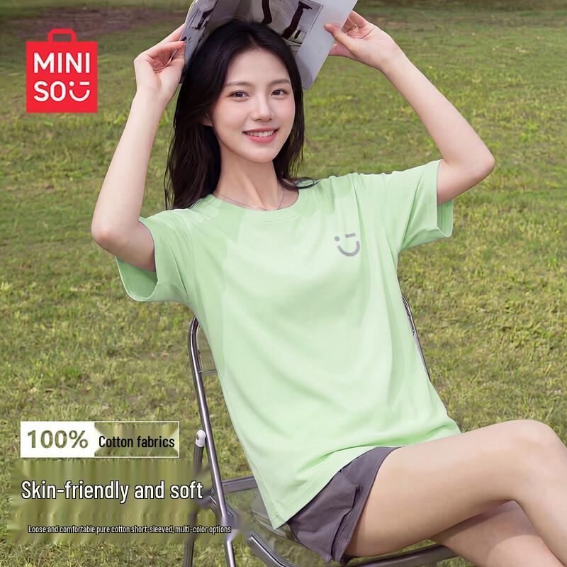 MINISO Women s Pure Cotton Loose Fit T-Shirt XL