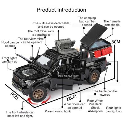 1:24 Scale TACOMA F150 RV Alloy Toy Car Model Diecast Metal Sound Light Simulation Vehicle Models Children's Educational Toys