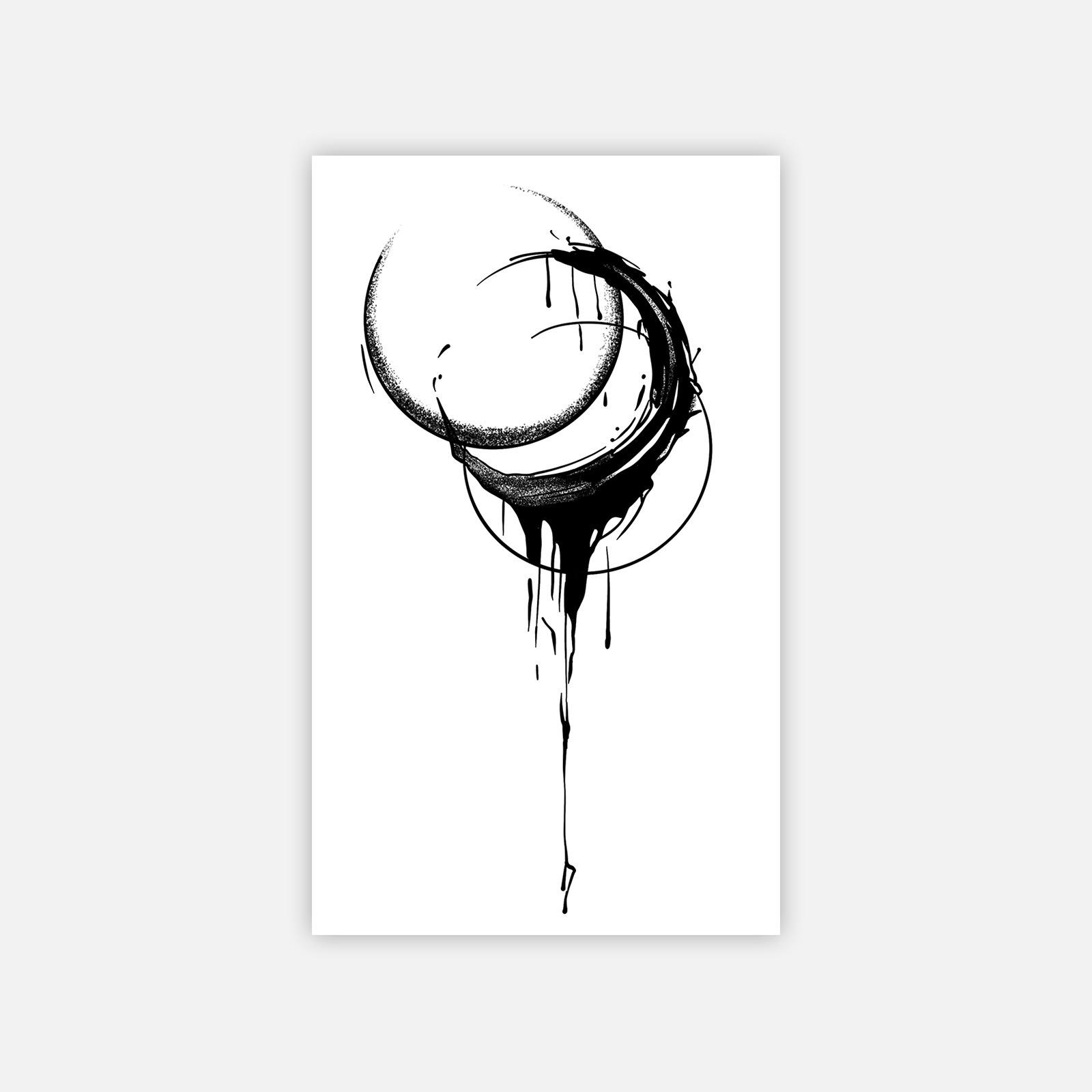 Arm Moon Tattoo Sticker Long-Lasting Waterproof Non-Reflective High-End Sense Niche Simple Tattoo Sticker 6*10