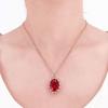 Exquisite Russian Purple Gold Egg Surface Redstone Pendant Fashion Temperament Light Luxury Niche Color Gold Plated Rose Gold Necklace