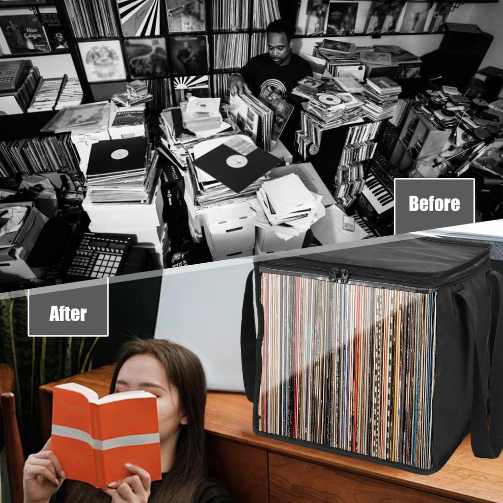 1/2/4 Pcs Vinyl Record Storage Box Large Capacity Clear Album Storage Crate with Lid and Handle Home Closet Multi-role Organizer