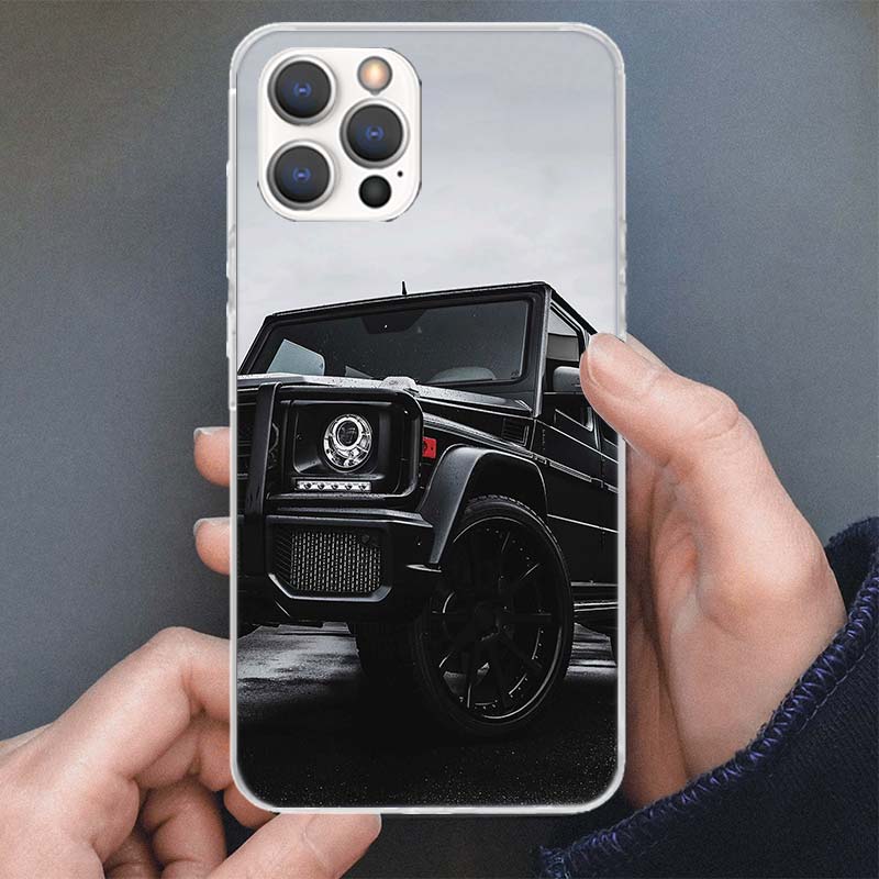 Black Sport Cars Male Men G63 Phone Case For Apple iPhone 16 15 14 13 12 11 Pro Max Mini XS XR X 7 Plus 8 + SE Soft Silicone Pri