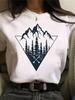 Maycaur Newest Funny Moon Print T Shirt Women White and Black Shirts Fashion Round Neck Short Sleeve T-Shirt Summer Tees Casual Top