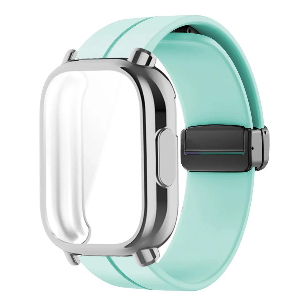 Magnetisches Silikonarmband + Hülle für Xiaomi Redmi Watch 5 Active Lite Smartwatch Armband und Hülle für Redmi Watch 5 Active Lite