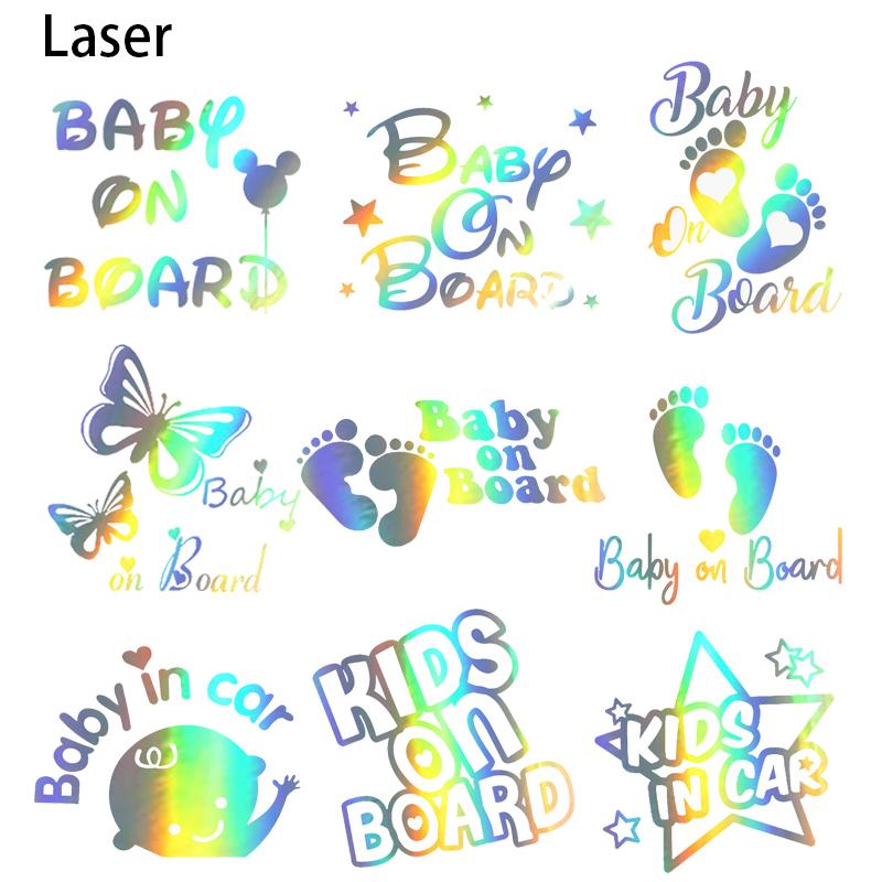 LYKX Car Sticker Hobby Boy Kids Baby On Board In Car 3D Funny Kid Silver Vinyl Decal Stickers Styling