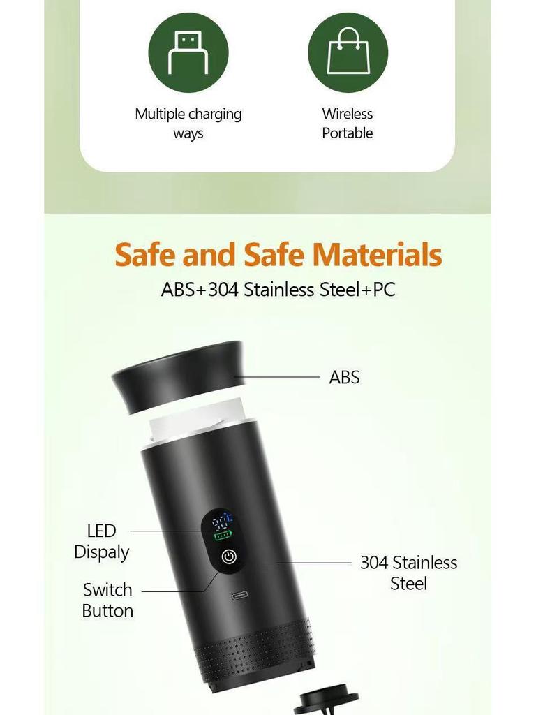 Upgraded Portable Capsule Espresso Machine - Small, Electric, Black