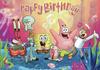 SpongeBob Party Background, Banner with Underwater Adventure Theme, Children's Party Decoration, Photography Background
