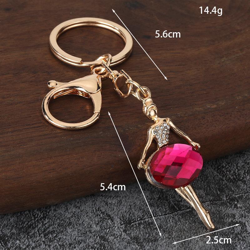 Elegant Cute Ballet Girl Keychain Fashion Creative Key Ring 1Pcs Lightweight Car Key Holder Bag Charm for Office Ladies