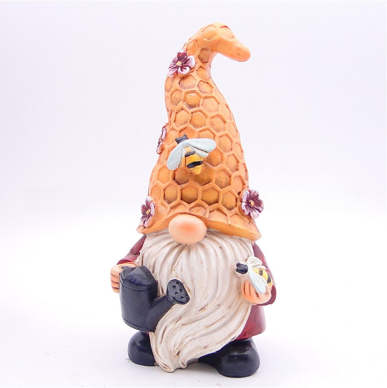 

Bee Gnome Decorations Indoor Home Table Decor Cute Bee Gnome Figurines Gifts 7.5 Resin Bee Gnome Figurine Holding Honey Jar Outdoor Decoration One Size