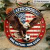 2D Flat Retro Aluminum Wall Stickers In Various Sizes. Independence Day Theme, 250th Anniversary, Bald Eagle Soccer Ball Design. Ideal for Home Décor