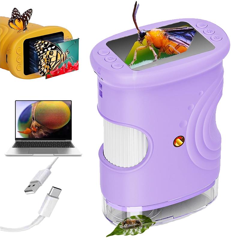 Children Handheld Digital Camera Magnifier With Lamp Home Decor 2Inch Ips Screen 1000X Handheld Portable Usb Digital Mini Mirror