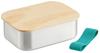 Skater Stainless Steel Lunch Box with Wooden Lid, Single Layer, 830ml Large Capacity, for Men, STLBT9B-A