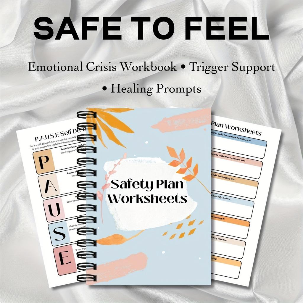 Safety Feelings Planner, Trauma Informed Crisis Planner, Post Traumatic Stress Disorder Handbook And Log