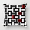 Black and Red Geometric Decorative Pillowcases Living Room Office Home Pillowcases Car Ornaments