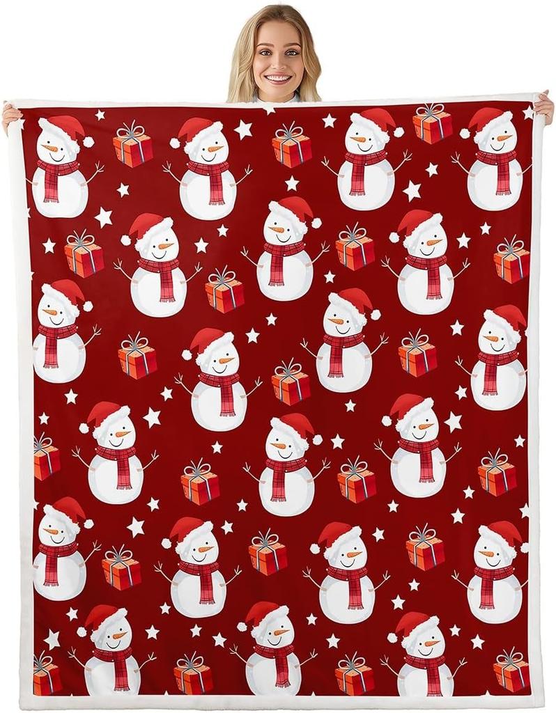 Merry Christmas Sherpa Throw Blanket for Couch Gnomes Super Soft Cozy Fleece Santa Claus Blanket for Winter,Plush Xmas Tree Baby
