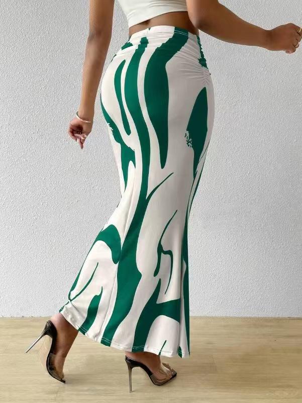 High Waist Zebra Print Fishtail Skirt - Fashionable European & American Women's Clothing, 2025 Edition