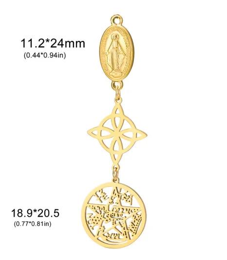 Collana Ciondolo Stella a Cinque Punte Svuotata a Forma di S con Doppio Foro Design Versatile Nodo Miko Gioielli