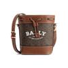 Cleoh Vintage Monogram Drawstring Bucket Bag Women Shoulder Bag Brown 6301643