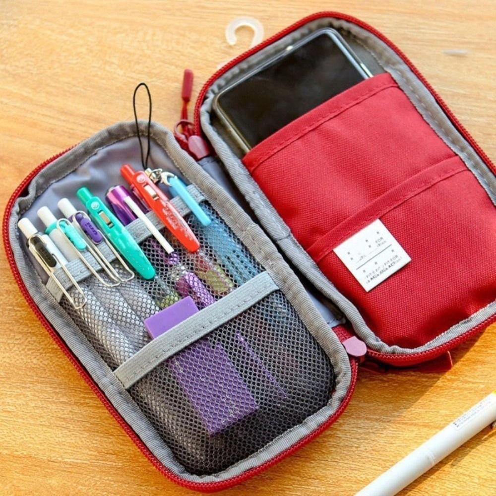 Oxford Cloth Multifunctional Pencil Bag Stationery Organize Desktop Storage Bag  Office
