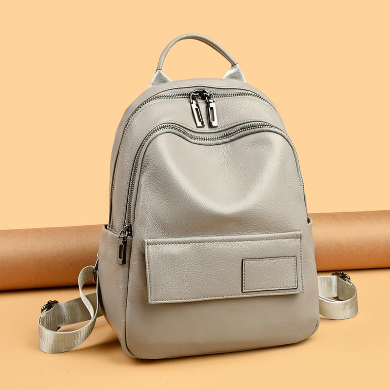 100% Genuine Leather Women Backpack Top Quality Cowhide Casual Travel Bag Large Capacity Bag pack School Bag Ladies Shoulder Sac