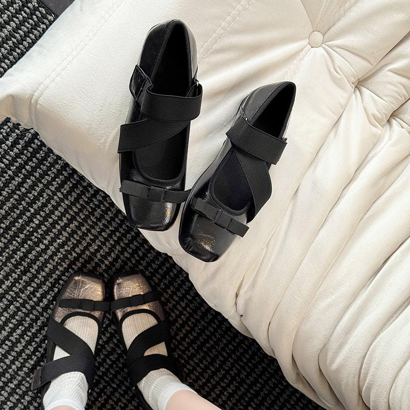 Mary Jane Schuhe Damen 2025 Nische Schleife Riemchen Ballerinas Koreanische Version Designgefühl Innenhöhe erhöht Einzelne Schuhe