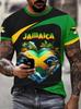 Jamaican Flag Hummingbird 3D Printed Men's Short-Sleeved T-Shirt - Patriotic Casual Streetwear Shirt