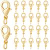50Pcs Brass Lobster Claw Clasps, with Jump Ring, Golden, 13mm, Hole: 2.6mm
