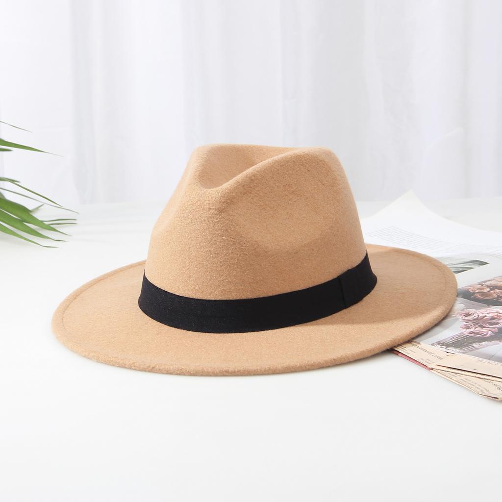 Wool Top Hat Women'S Autumn And Winter Extended Brim Hat French Retro Warm Jazz Hat Manufacturer