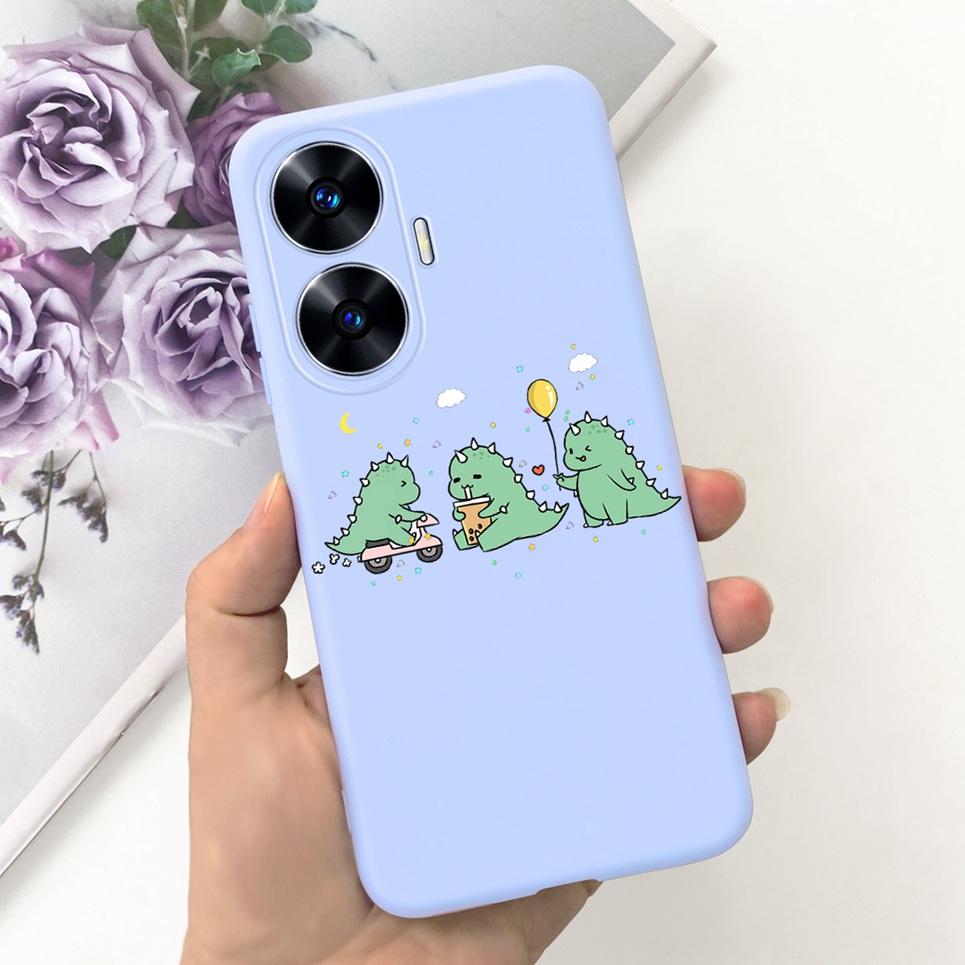Soft Silicone Phone Case For Realme C55 C53 C51 Oppo Back Cover Funny Dinosaur Cat Printing Fundas Shell RealmeC53 C 55 53 Coque