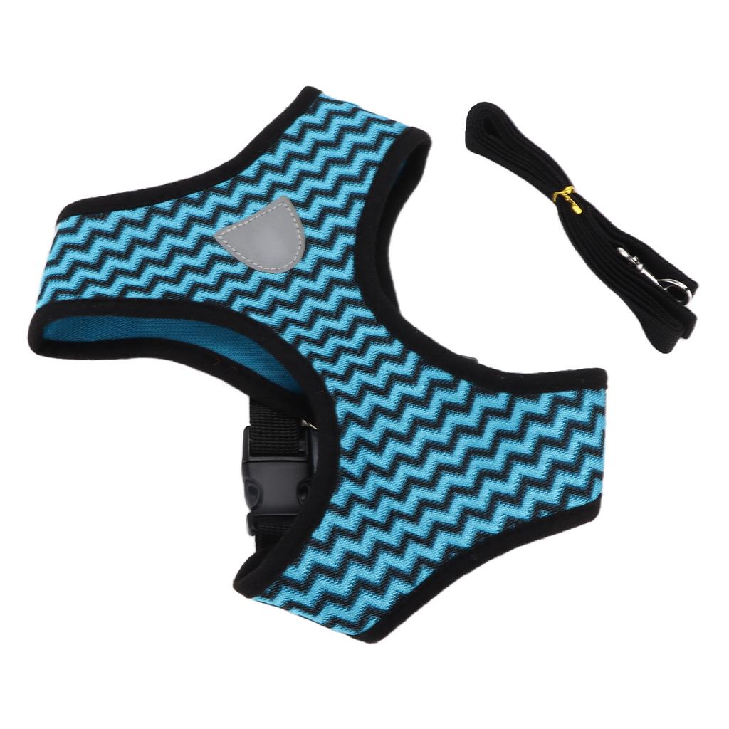 Pet Harness Reflective Pet General Harness with Traction Rope for Cats and Small and Medium Sized DogsBlue M