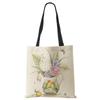 Plant Flowers Shopping Tote Bag Women Canvas Print Shoulder Bag Reusable Harajuku Large Capacity Travel School Handbag CLE