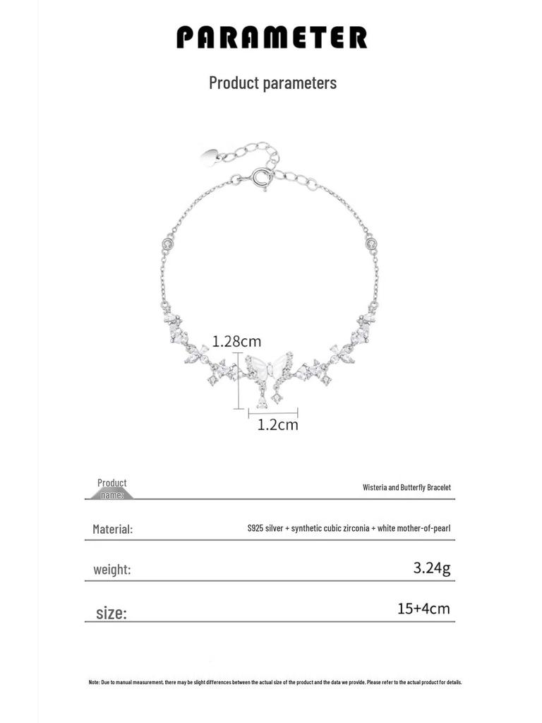 2025 Exquisite Butterfly Sterling Silver Bracelet for Women - Luxurious Qixi Gift