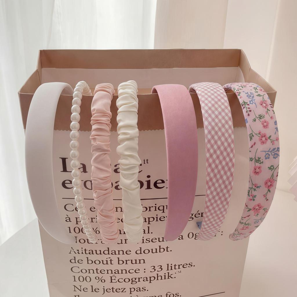 Schwamm-Stirnband & Perlen-Haarspangen-Set für Damen – Vielseitiges Sommer-Haaraccessoire zum Gesichtswaschen & Stylen
