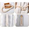 Magnetic Curtain Holdback, Wooden Beaded Drapes Tieback for Neat Window Styling in Bedroom, Study, or Living Room