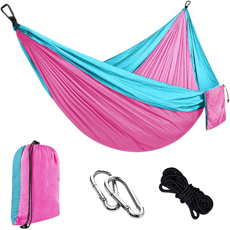Customized Nylon Parachute Hammock: Single/Double Anti-Rollover Swing Chair for Camping & Indoor/Outdoor Use.