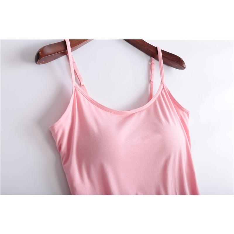 Dame Modal med Polstret Camisole Tanktopp Uten Bøylekopper Ett Stykke Yttertøy Underlag Undertøy Yoga Sport T-skjorte