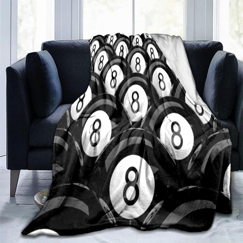 Billiards Plush Blanket Soft Comfortable All Seasons Perfect Sofa Office Nap Travel Birthday Gift Christmas Present
