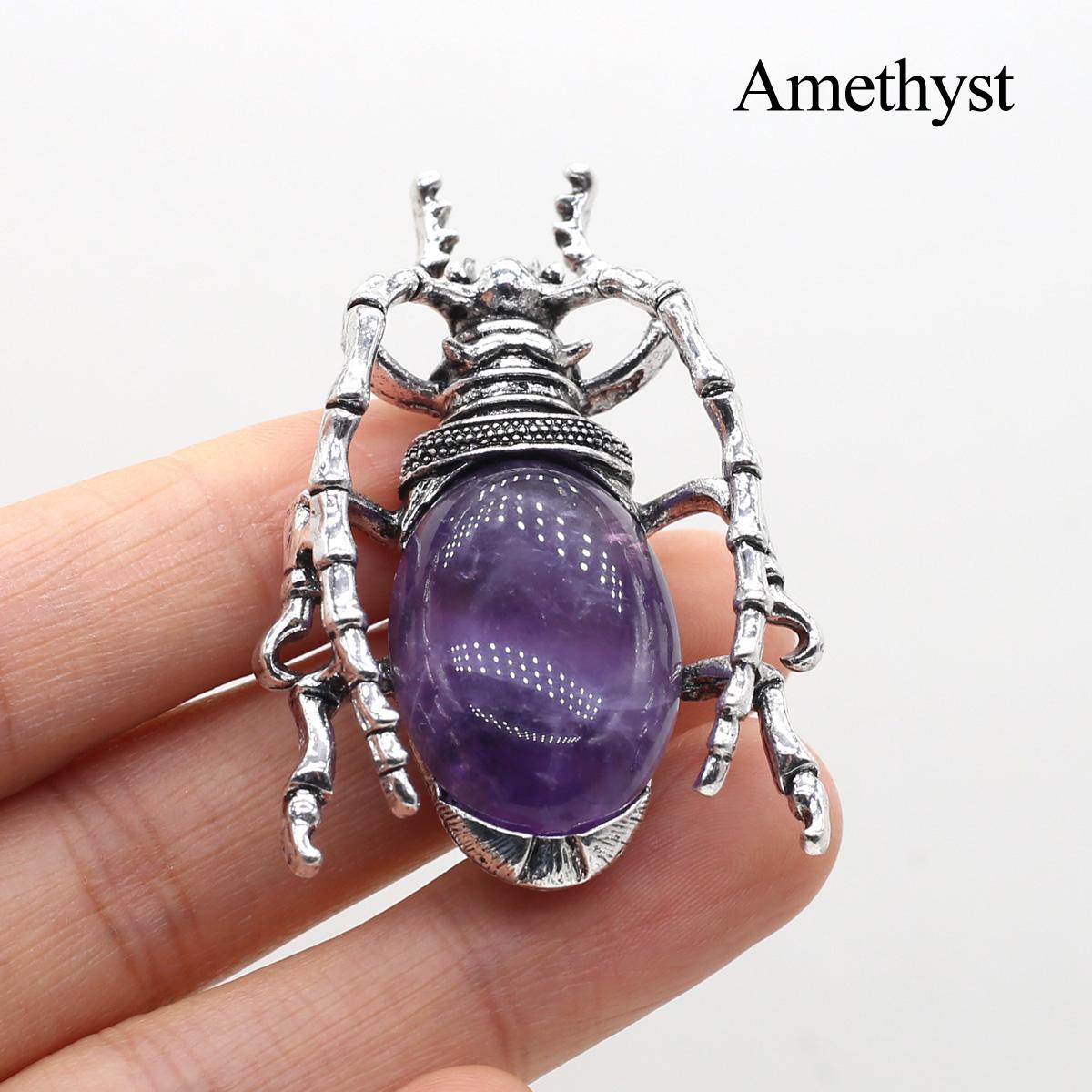 

1 шт., Подвеска-брошь в виде жука из натурального камня и ракушки, Кристалл для исцеления ауры, Кварц, Нефрит, Драгоценные камни, Подвески, Брошь-булавка для изготовления ювелирных изделий DIY, Хэллоуин, Подарки 1Pc/50×35mm