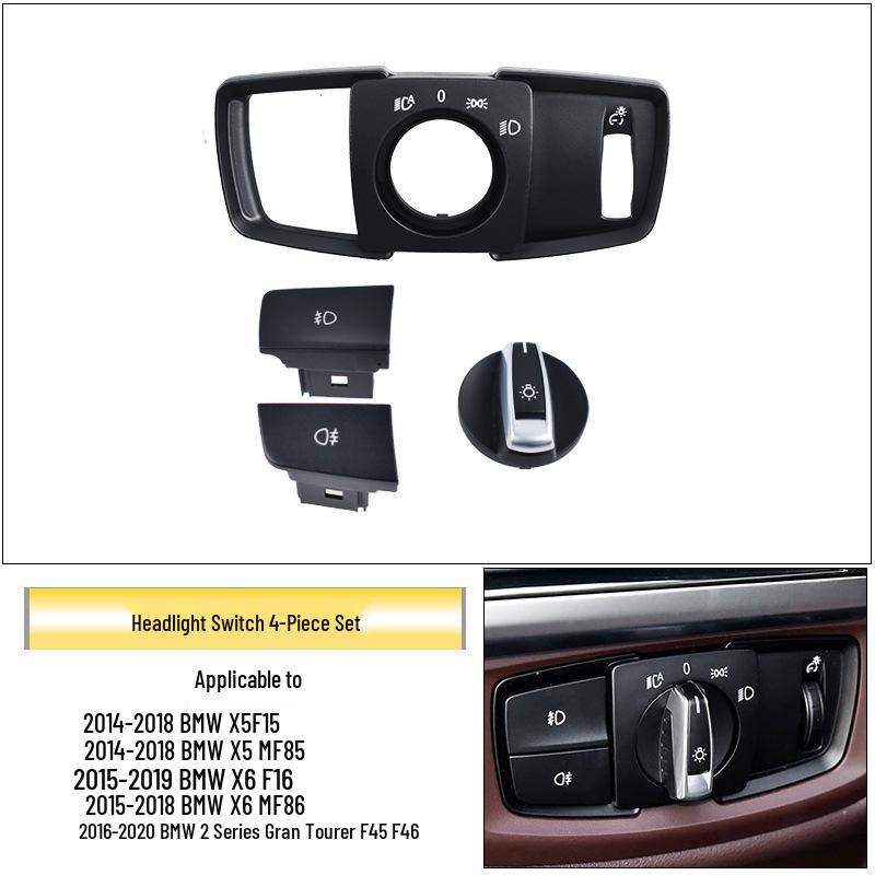 BMW X5/X6 Headlight Switch Button Cover Plate F15/F16 X5M Light Control Knob