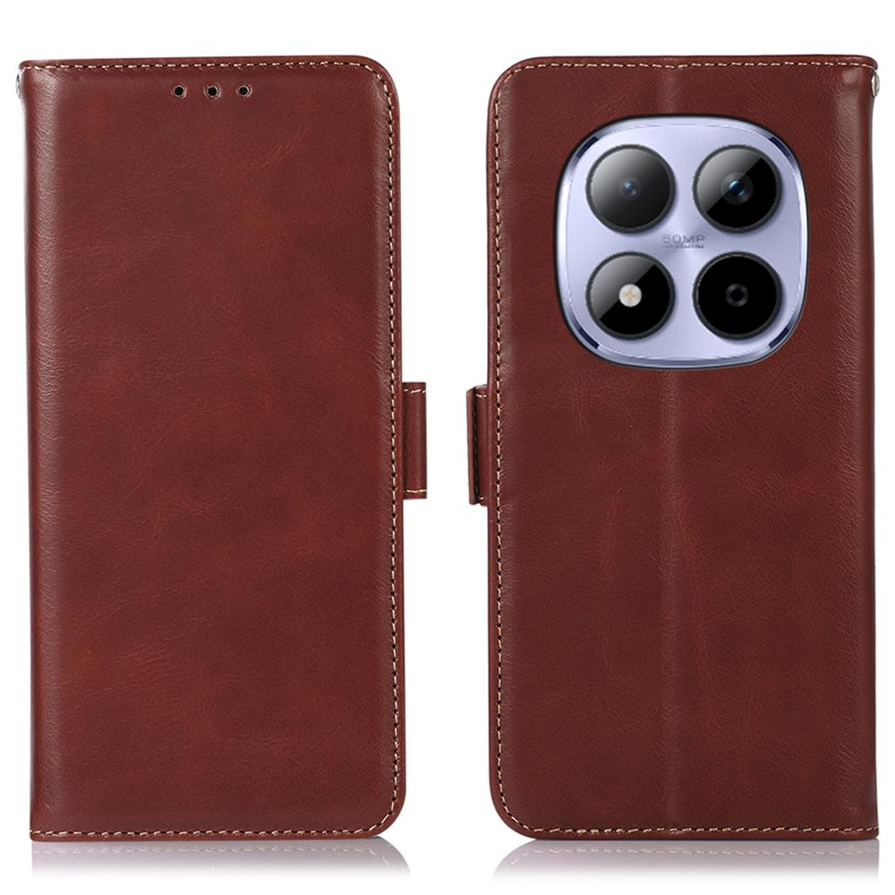 Für Xiaomi Redmi Note 15 Pro 4G (Global) Hülle RFID-Blockierung Echtes Rindsleder Geldbörse Handyhülle