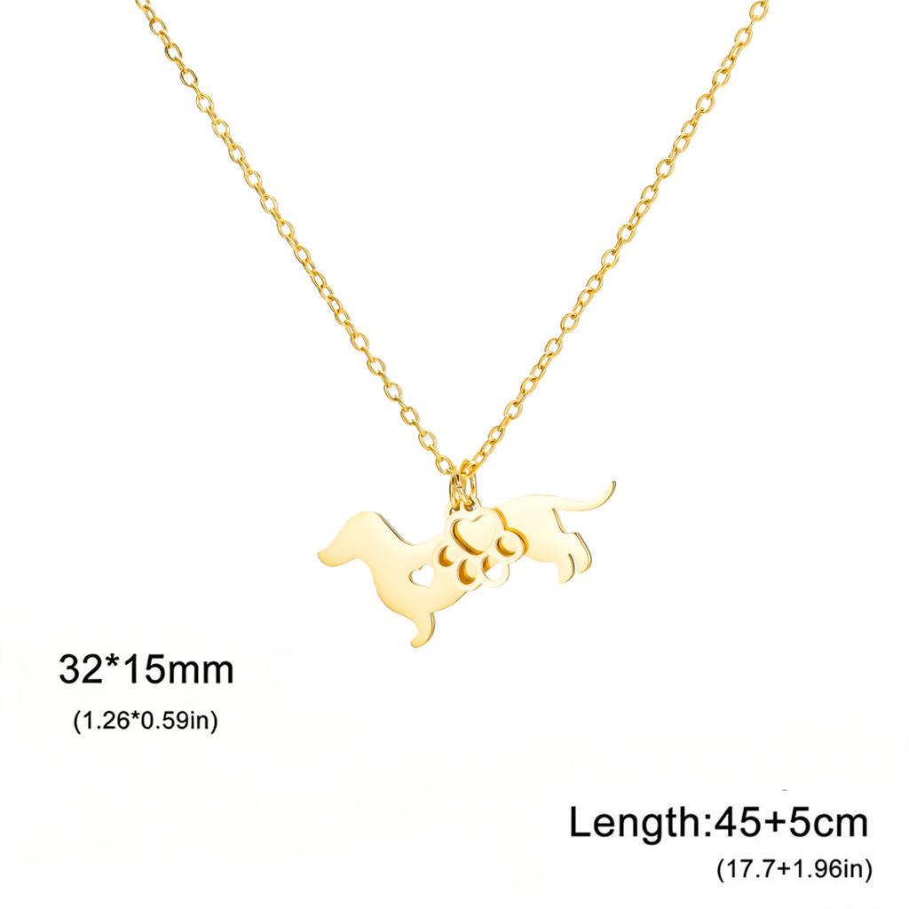 Teamer Claw And Dog Pendant Stainless Steel Necklaces For Woman Man Cute Pet Animal Amulet Minimalist Jewelry Birthday Gne Gifts