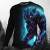 Cooles Tier Der Leopard 3D-Druck Sommer Herren O-Ausschnitt T-Shirt Casual Langarm Übergroßes T-Shirt Mode Pullover Herrenbekleidung