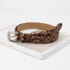 Ceinture tissée en cuir léopard boucle à ardillon pour femme mode polyvalente tendance ceinture personnalisée pour femme