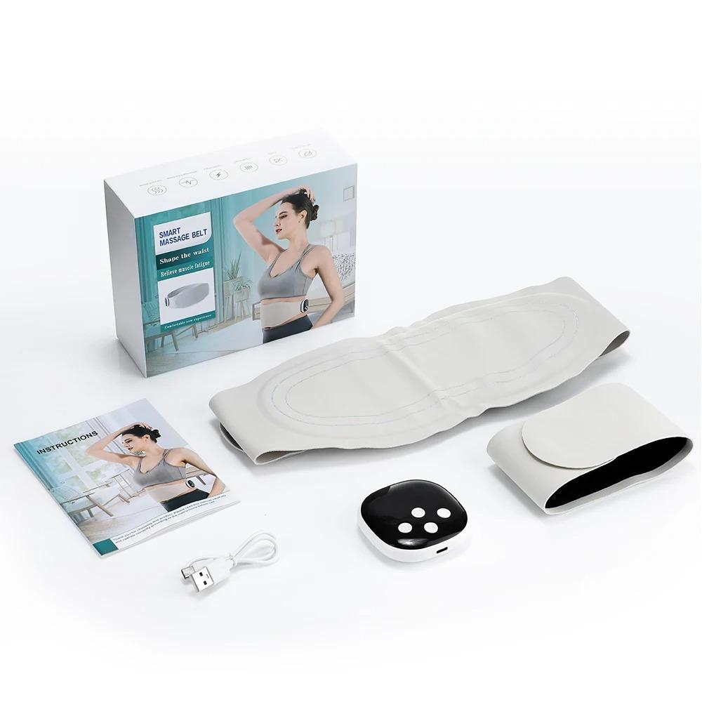 Electric Waist Massager Lower Back Toning Belt for Belly Exercise Vibration Hot Compress Massage Belt Muscle Relax USB Charge