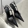 Fashion Sexy Women High Heels Sandals Bow Pointed Toe Heeled Shoes Dress Party Woman Slippers Designer 2025 New Summer Pumps Sandalias