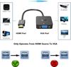 ICZI HDMI auf VGA 1080p Kompatibler HDMI Stecker auf VGA Buchse Adapter für Raspberry und mehr (D-Sub) Adapter, Schwarz, Laptops, PCs, Desktops, Monitore,