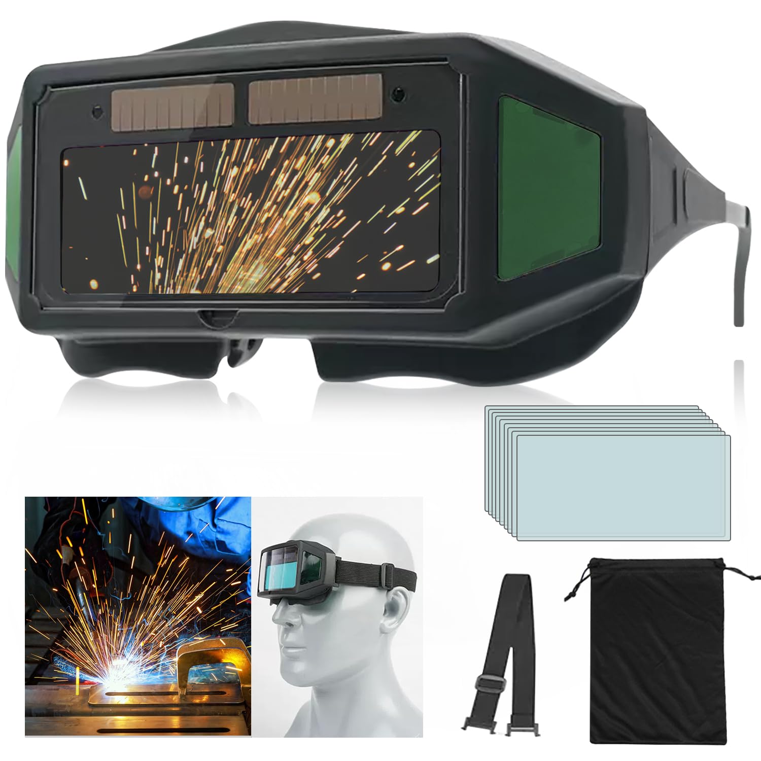 

Welding Glasses by Welding Expert Automatic Darkening Welding Reflects True Expanded Side Wide Field of Can be Used with Myopia Welding Shading Solar